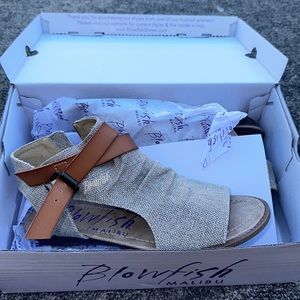 Blowfish Malibu Women’s Balla Wedge Sandal Desert Sand Rancher Canvas/Dyecut 8.5